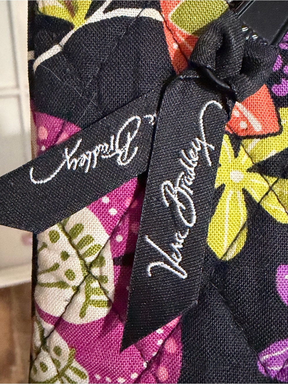 Vera Bradley Black Crossbody with Pink Floral Print - Picture 3 of 6